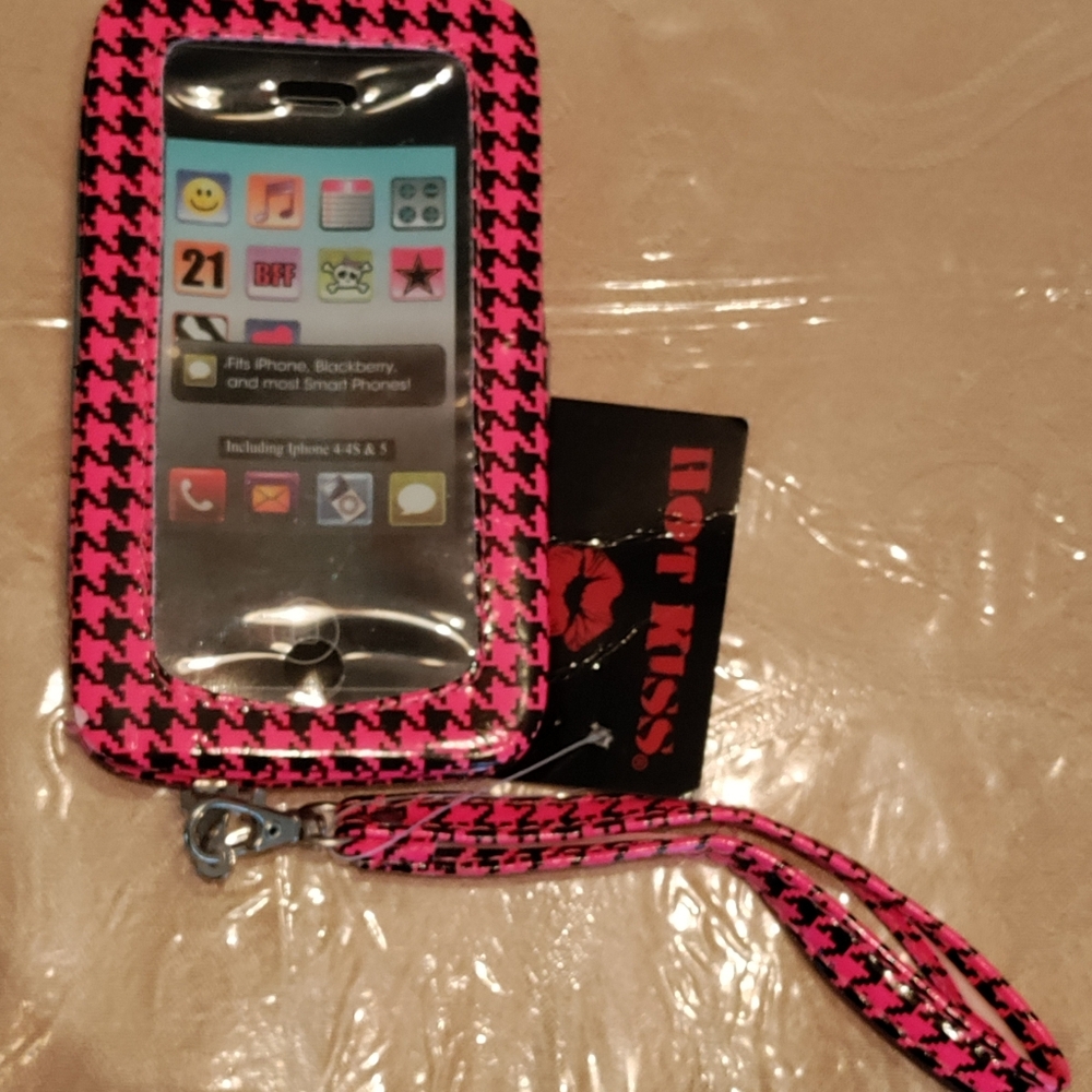 Slim phone clutch & wallet fits iPhone 4/4S & 5, blackberry case Plastic & strap